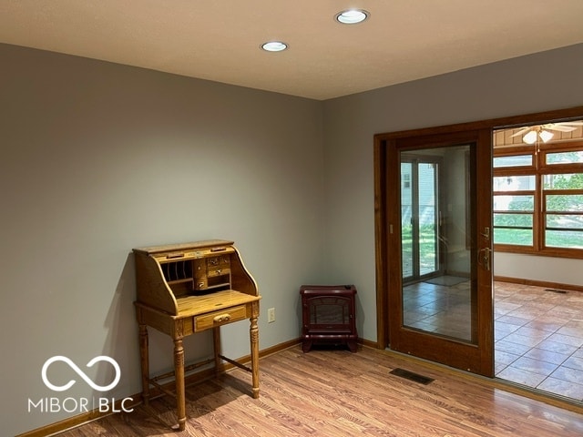 entryway with light wood-type flooring