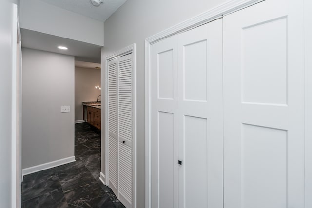 hallway with sink