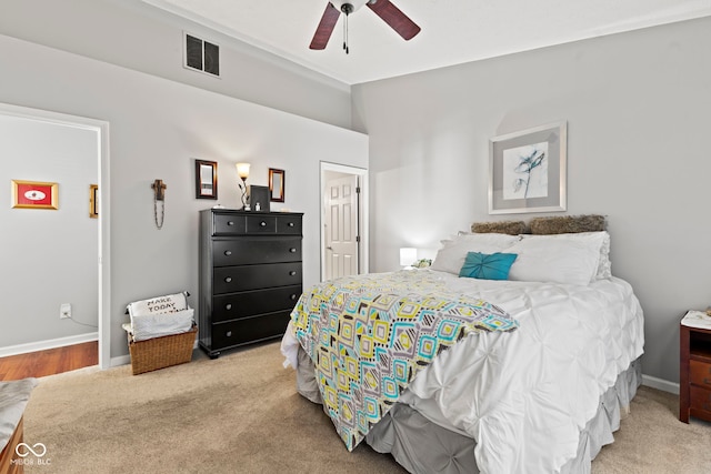 5220 Ariana Ct, Indianapolis, IN 46227 - bedroom featuring lofted ceiling, carpet flooring, and ceiling fan