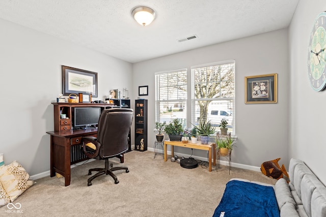 5220 Ariana Ct, Indianapolis, IN 46227 - office area featuring carpet flooring and a textured ceiling