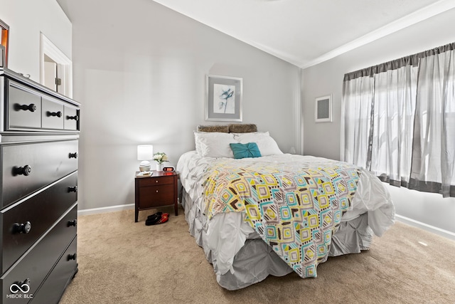 5220 Ariana Ct, Indianapolis, IN 46227 - bedroom with carpet flooring, vaulted ceiling, and crown molding