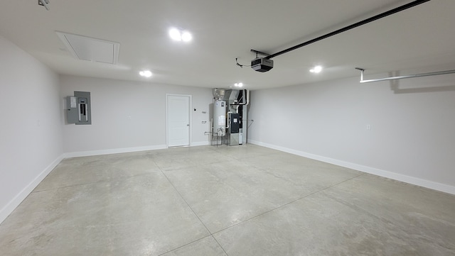 garage with heating utilities and a garage door opener