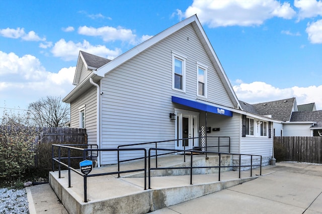 view of front of property with a patio area