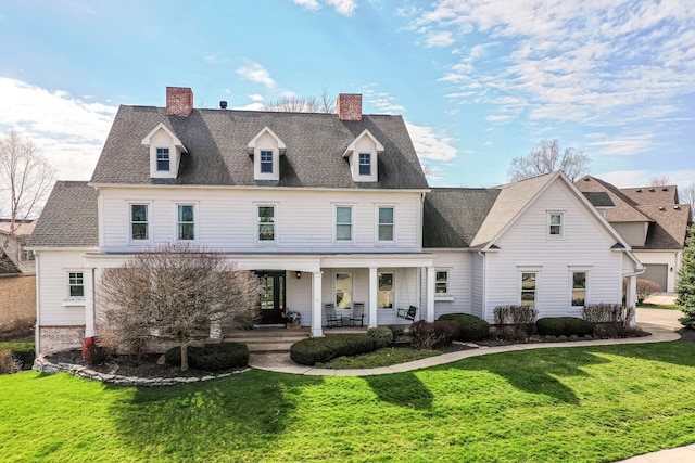 view of front facade with a front lawn