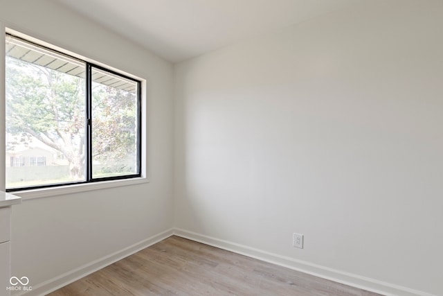 unfurnished room with light wood-type flooring and a wealth of natural light