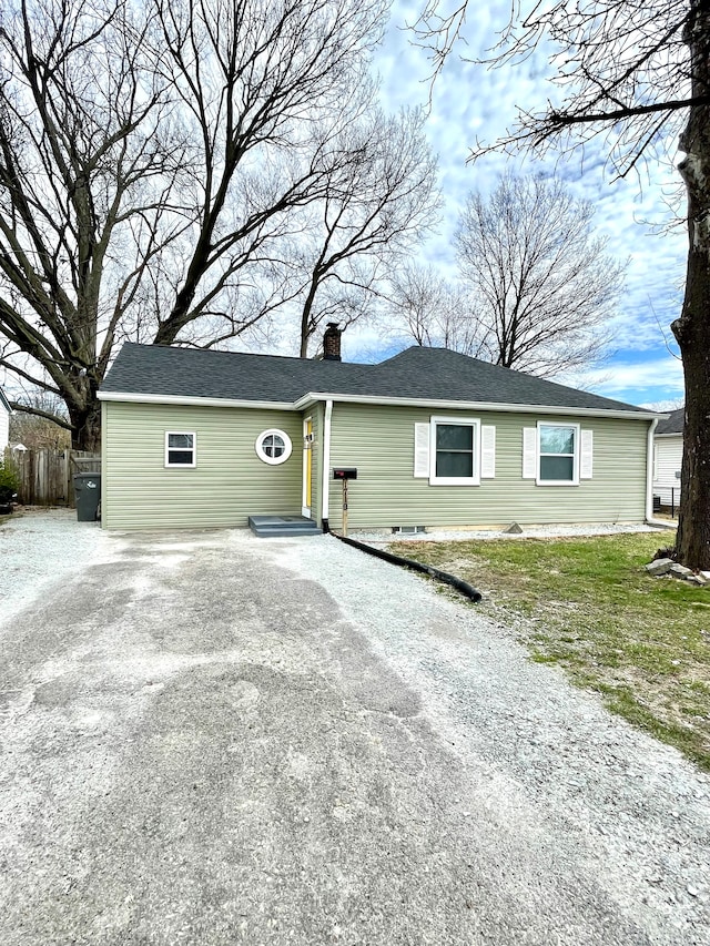 view of single story home