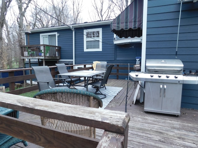 deck with area for grilling