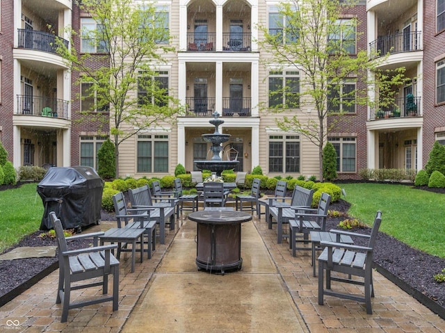 view of patio featuring area for grilling