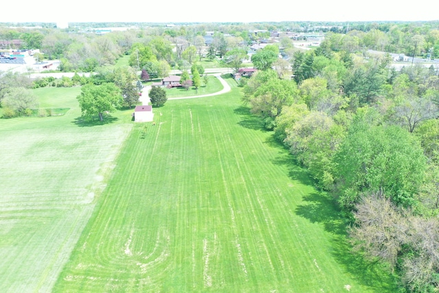 aerial view featuring a rural view