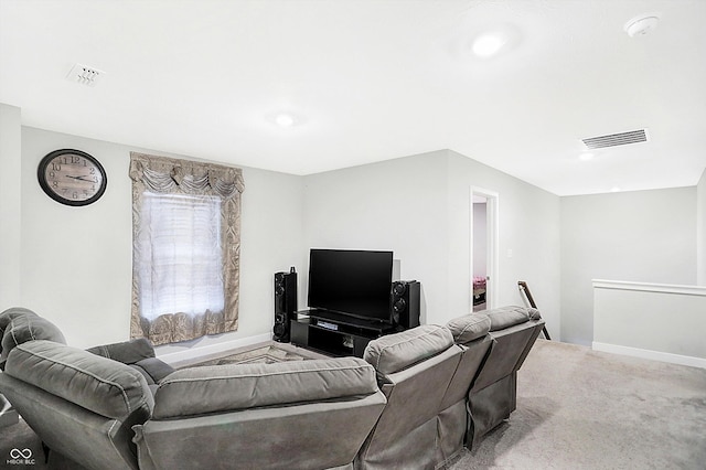 living room featuring carpet floors