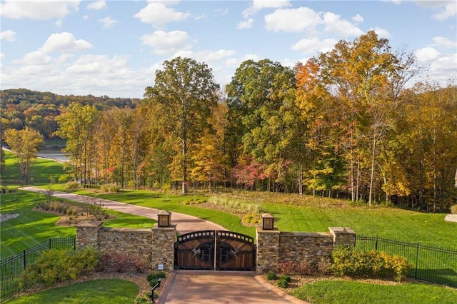 view of nearby features featuring a yard