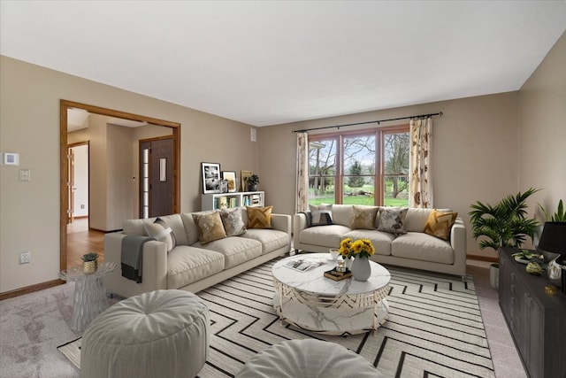 view of carpeted living room