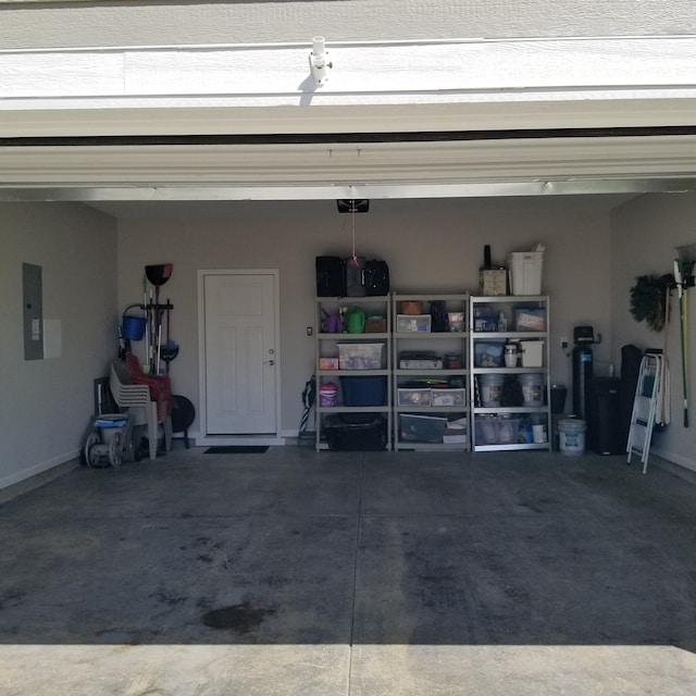 garage featuring a garage door opener