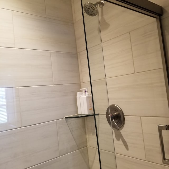 interior details with walk in shower