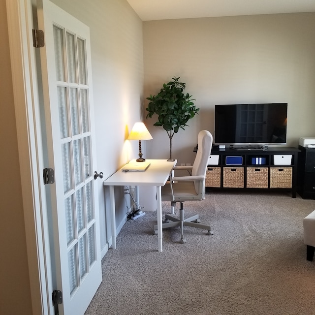 view of carpeted office