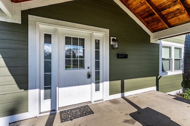 view of doorway to property