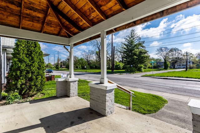 exterior space with a gazebo