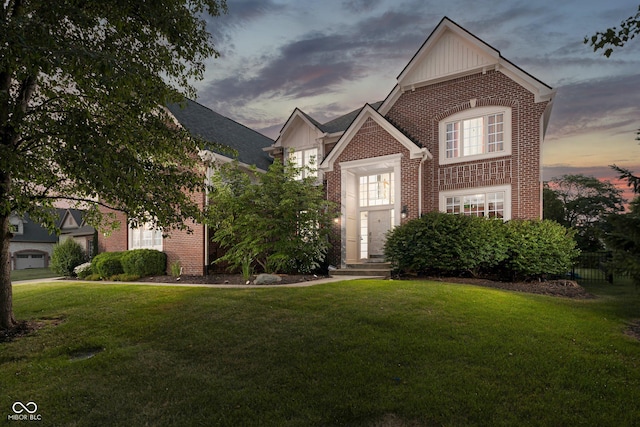 view of property with a yard