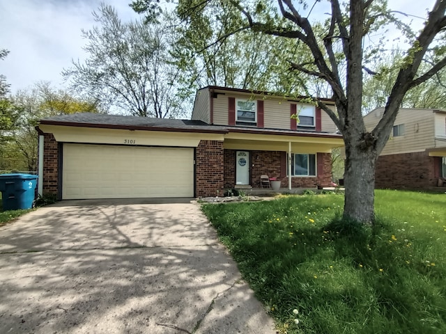 view of front property with a garage