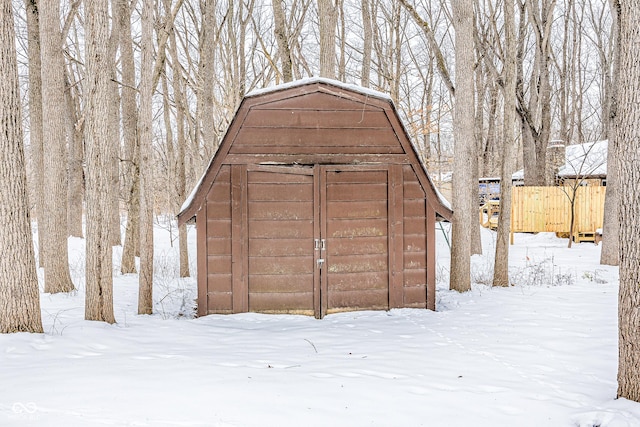 view of snow covered structure