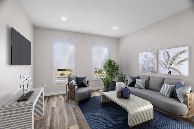 living room featuring hardwood / wood-style floors