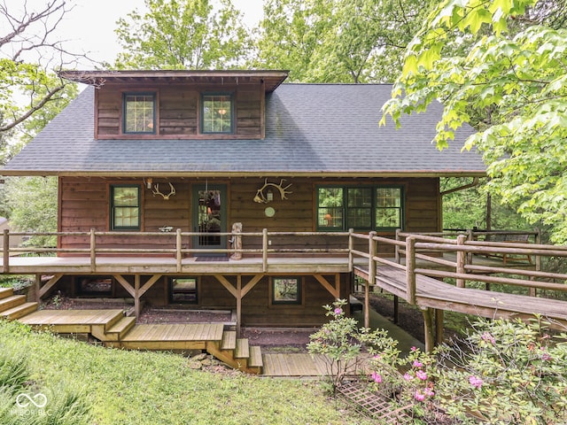 6486 Coyote Dr, Nineveh, IN 46164 - view of front of home featuring a deck and roof with shingles