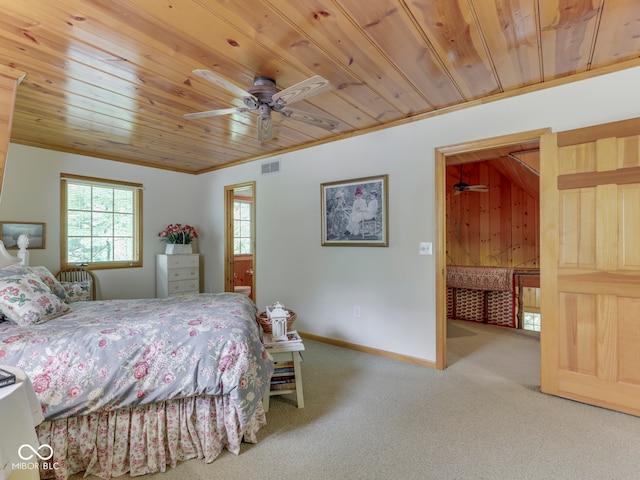 6486 Coyote Dr, Nineveh, IN 46164 - carpeted bedroom featuring wood ceiling and baseboards