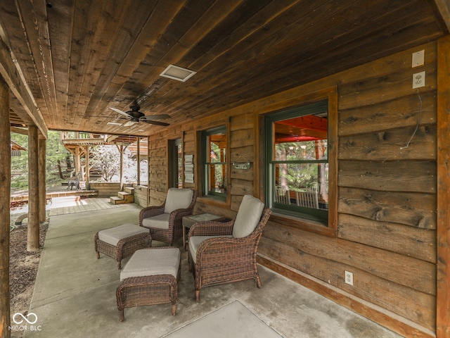 6486 Coyote Dr, Nineveh, IN 46164 - view of patio / terrace featuring a porch and a ceiling fan