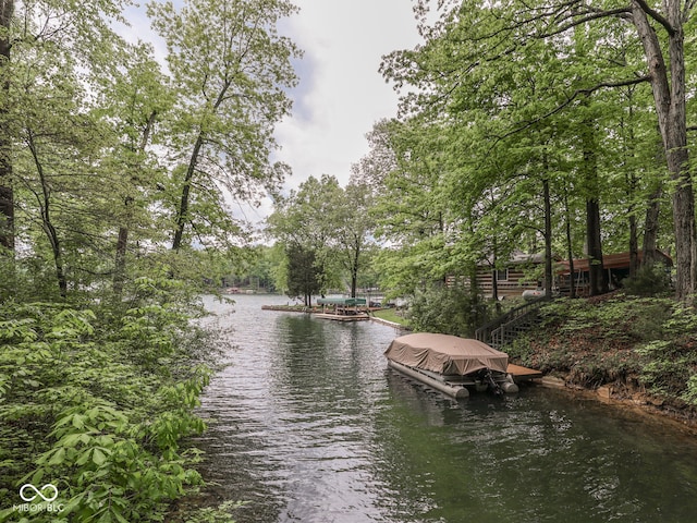 6486 Coyote Dr, Nineveh, IN 46164 - dock featuring a water view and boat lift