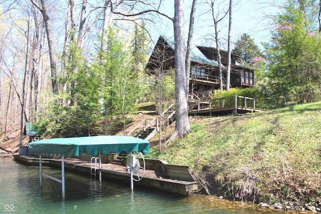 6486 Coyote Dr, Nineveh, IN 46164 - dock area featuring a water view