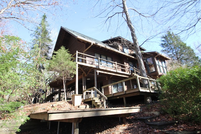 6486 Coyote Dr, Nineveh, IN 46164 - back of house featuring a wooden deck