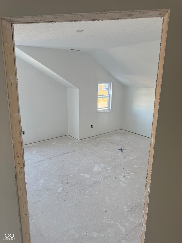 additional living space featuring lofted ceiling