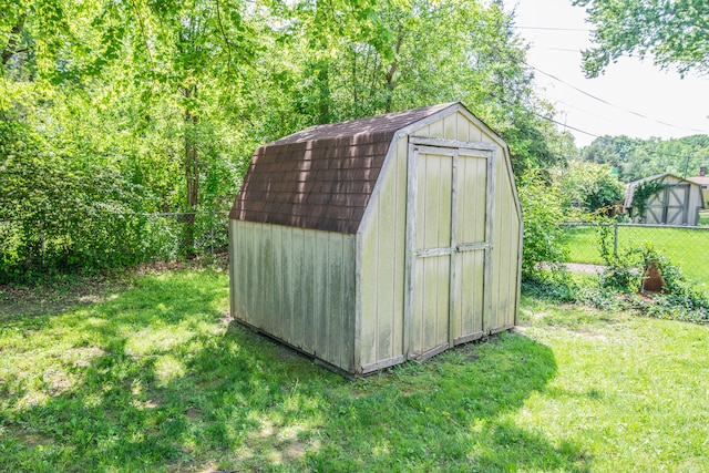 2925 Highwoods Dr, Indianapolis, IN 46222 - view of shed with a fenced backyard