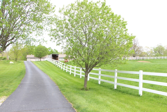 view of street featuring a rural view