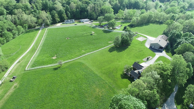 bird's eye view with a rural view