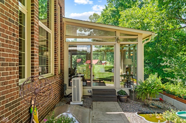 exterior space with a sunroom