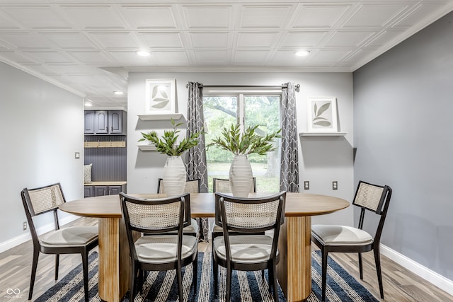 dining space featuring light hardwood / wood-style flooring