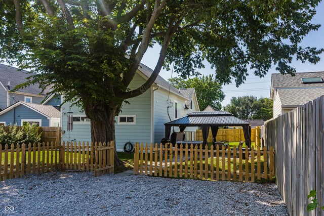 exterior space with a gazebo