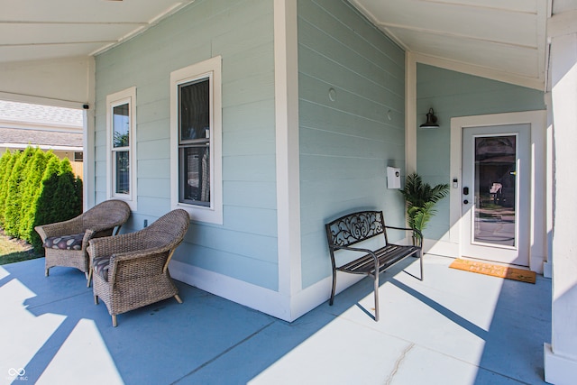 view of patio with a porch