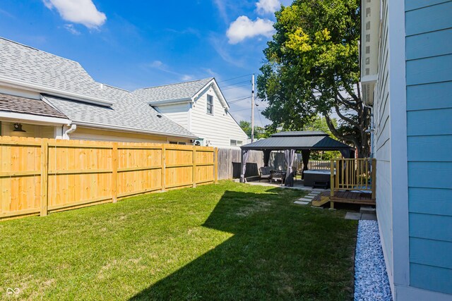 view of yard with a gazebo and a patio area