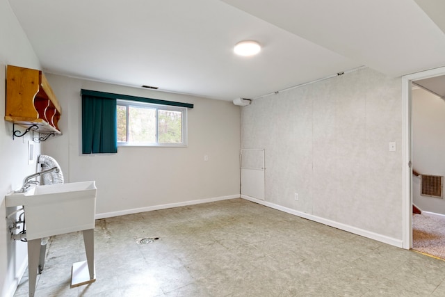 interior space featuring light tile patterned floors