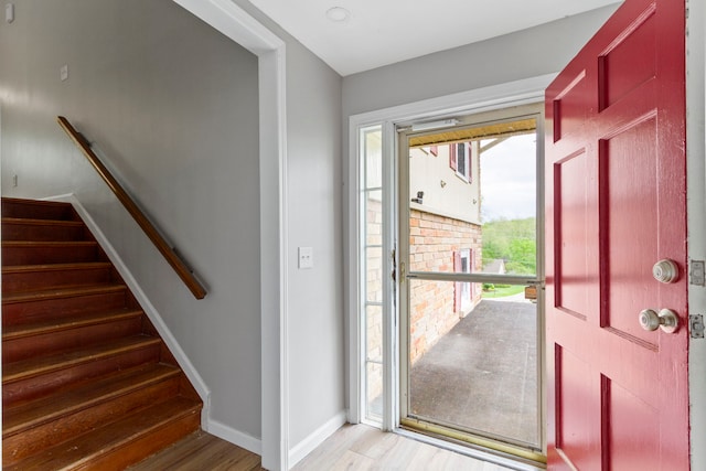 entryway featuring light hardwood / wood-style flooring