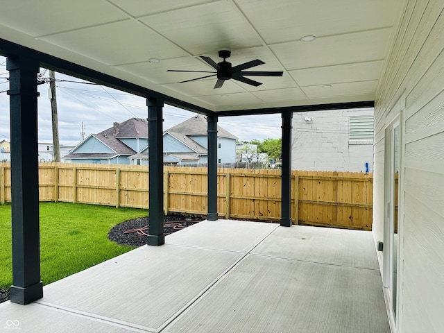 view of patio with ceiling fan