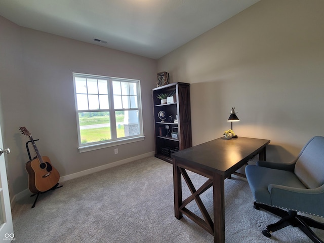 view of carpeted office