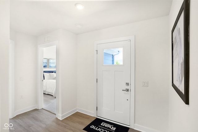 entryway featuring light wood-type flooring