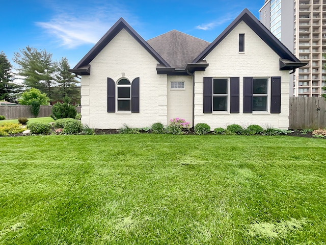 view of front of home with a front yard