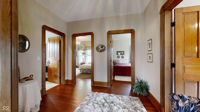 interior space featuring dark wood-type flooring