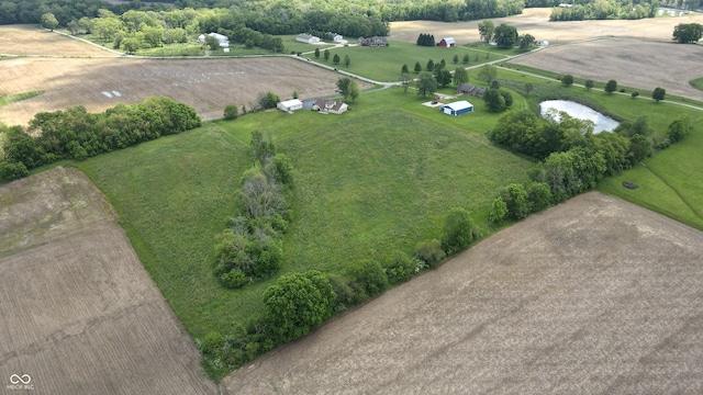 drone / aerial view with a rural view