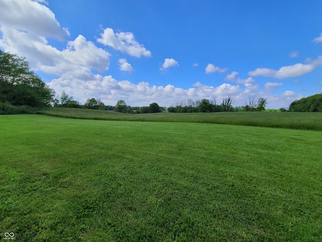 view of yard with a rural view