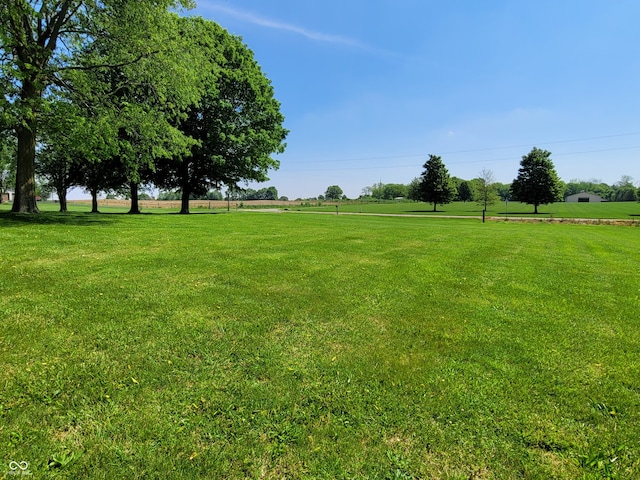 view of yard with a rural view